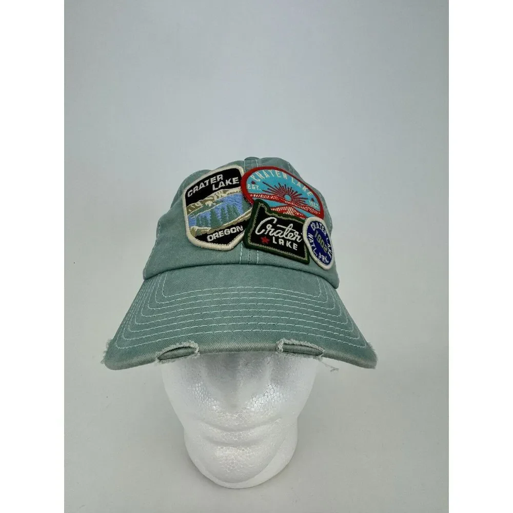 Vintage CRATER LAKE NATIONAL PARK adjustable STRAPBACK Hat Patch American Needle